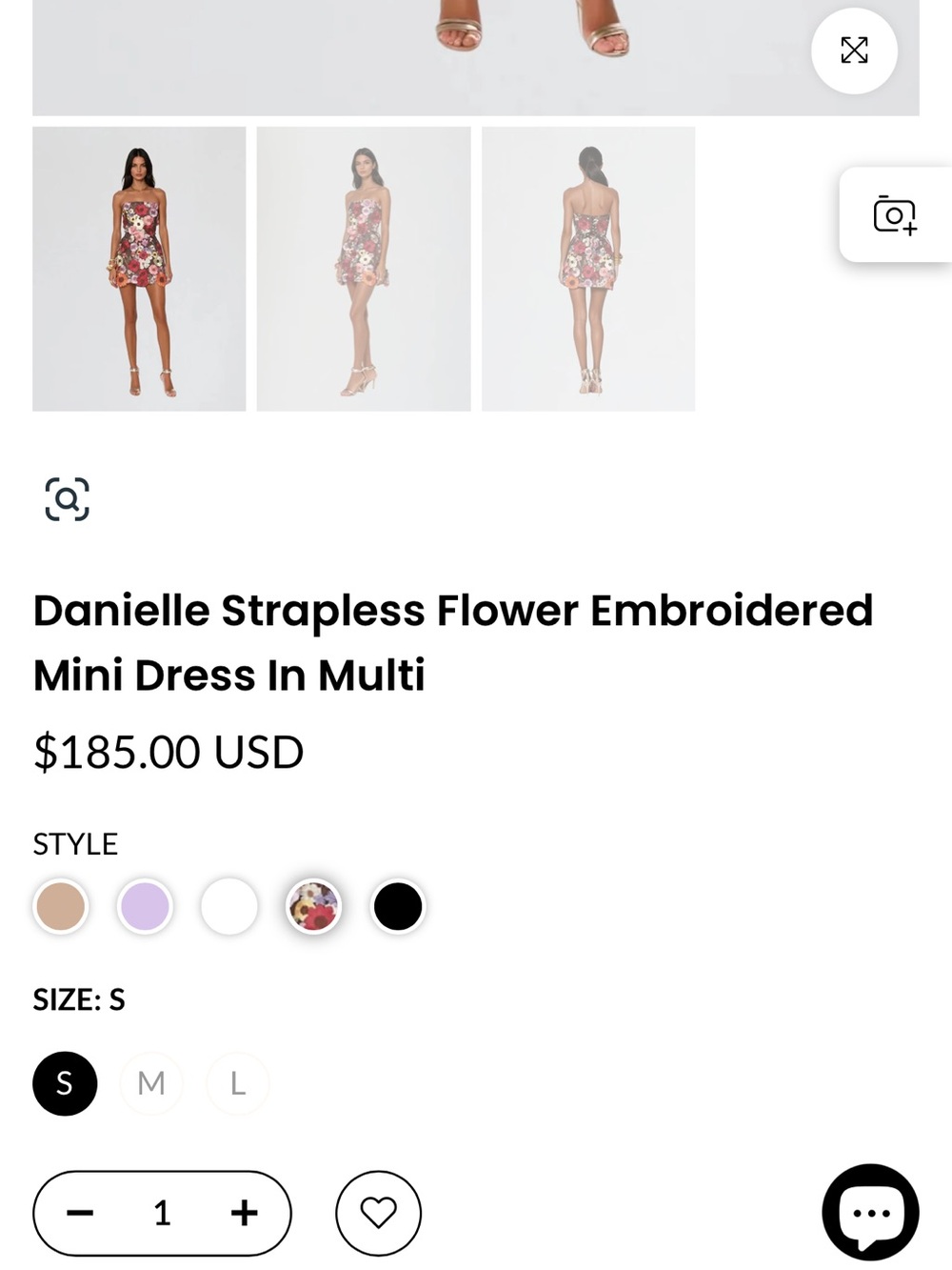 Mew Mews Strapless Floral Mini Dress in Multi-Color - Picture 4 of 13